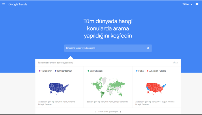 Google Trends Giriş Ekranı