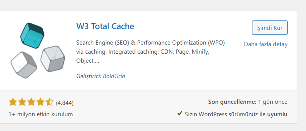 W3 Total Cache Eklentisi